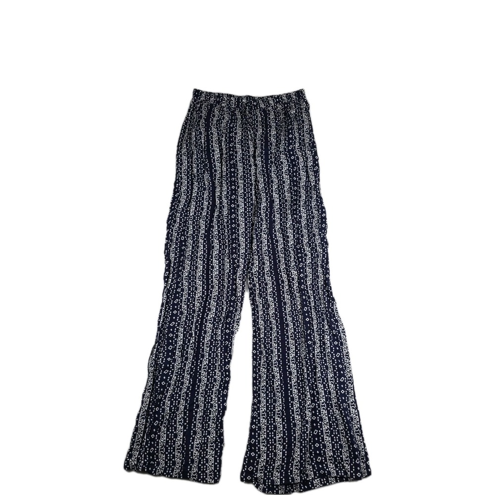 Yak & Yeti Women's Size‎ Large Navy Blue White Print Harem Pants